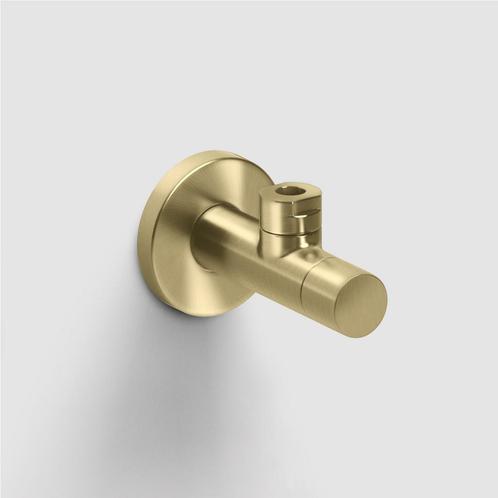 Hoekstopkraan Clou Hightech Goud Geborsteld PVD, Doe-het-zelf en Bouw, Sanitair, Kraan, Nieuw, Ophalen of Verzenden