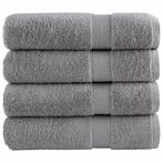vidaXL Badhanddoeken SOLUND 4 st 600 g/m² 100x150 cm grijs, Huis en Inrichting, Badkamer | Badtextiel en Accessoires, Verzenden