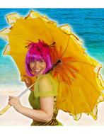 Parasol met frullen luxe geel oranje, Hobby & Loisirs créatifs, Articles de fête, Ophalen of Verzenden