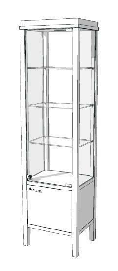 *TIP*  Vitrinekast met wit houten frame met Led spot S-VMA-, Ophalen of Verzenden
