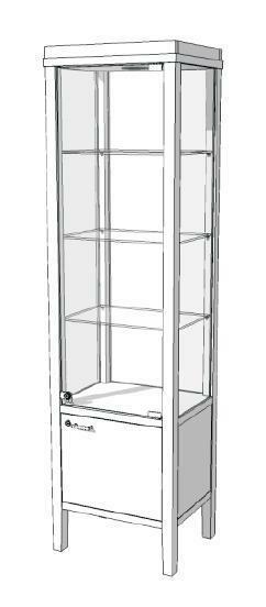 *TIP*  Vitrinekast met wit houten frame met Led spot S-VMA-, Zakelijke goederen, Kantoor en Winkelinrichting | Winkel en Inventaris