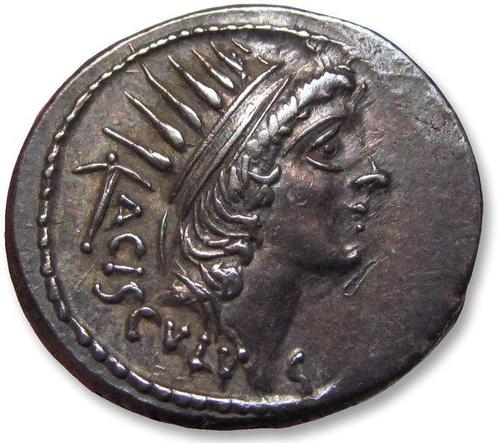 République romaine. L. Valerius Acisculus. Denarius Rome 45, Postzegels en Munten, Munten | Europa | Niet-Euromunten