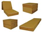 Opvouwbaar matras - logeermatras - 195x65x15 cm - okergeel, Ophalen of Verzenden, Nieuw