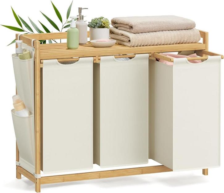 Waszakken - Sorteerder voor de was - Opvouwbaar - Crèmewit, Huis en Inrichting, Badkamer | Badtextiel en Accessoires, Nieuw, Ophalen of Verzenden