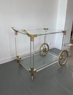 Serveerwagen - Perspex, Gegoten messing, Kristal - Carrito