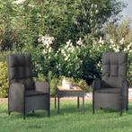 vidaXL Tuinstoelen 2 st poly rattan zwart, Tuin en Terras, Tuinstoelen, Verzenden, Nieuw