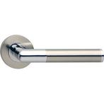 Intersteel deurklink Bastian op rond rozet chroom/nikkel mat, Nieuw, Overige materialen, Klink of Kruk