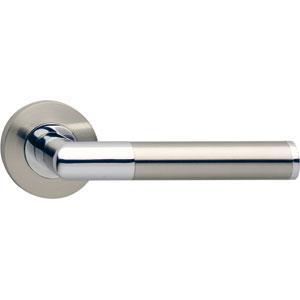 Intersteel deurklink Bastian op rond rozet chroom/nikkel mat, Doe-het-zelf en Bouw, Hang- en Sluitwerk, Klink of Kruk, Nieuw, Overige materialen