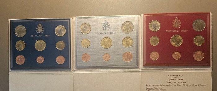 Vaticaan. Year Set (BU) 2002/2004 (3 sets), Postzegels en Munten, Munten | Europa | Euromunten