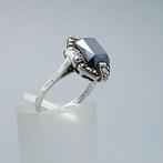 Argent, Art déco, hématite - Bague - Markasites.