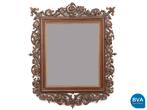 Online Veiling: Rechthoekige spiegel in rijkgesneden houten