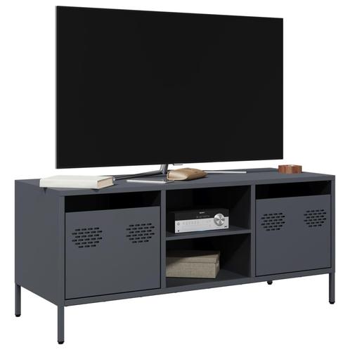 vidaXL Meuble TV anthracite 101,5x39x43,5 cm acier, Maison & Meubles, Armoires | Mobilier de télévision, Neuf, Envoi