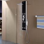 vidaXL Douchepaneel 18x42,1x120 cm glas zwart, Verzenden, Nieuw