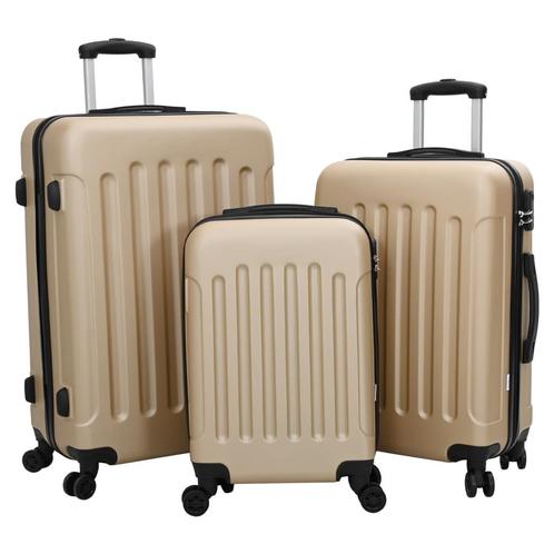 vidaXL Kofferset 3 stuks Hard Shell Champagne 20 24 28, Handtassen en Accessoires, Koffers, Nieuw, Verzenden