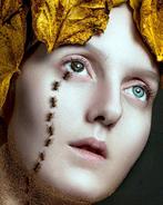 Elena Paraskeva - The Fallen (GOLD FRAME) - METALLIC CANVAS, Antiek en Kunst