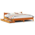 vidaXL Bedframe met lades massief grenenhout wasbruin, Verzenden, Nieuw