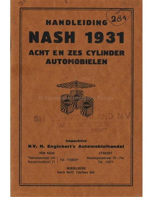 1931 NASH INSTRUCTIEBOEKJE NEDERLANDS, Auto diversen, Handleidingen en Instructieboekjes, Ophalen of Verzenden