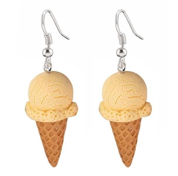 Fako Bijoux - Oorbellen - IJsjes - Hoorntjes - Crème, Handtassen en Accessoires, Oorbellen, Verzenden