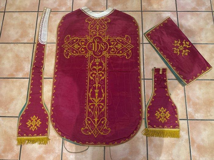 Oude romeinse chasuble - Borduurwerk - Orfroi - Goudgaren, Antiquités & Art, Art | Art non-occidental