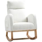 Schommelstoel - Comfortabel - Stevig frame - Roomwit, Wit, Nieuw, Ophalen of Verzenden, Modern