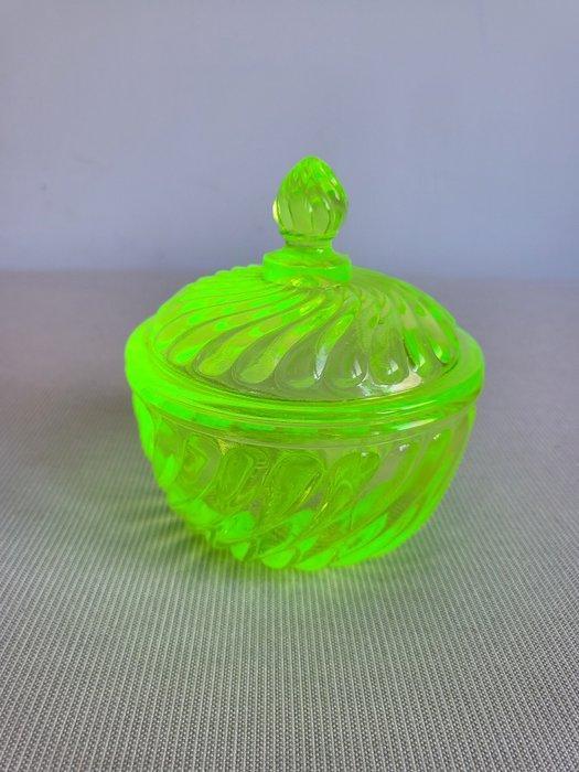 Superbe bonbonnière en verre d’uranium – Art Déco – Années, Antiek en Kunst, Kunst | Designobjecten