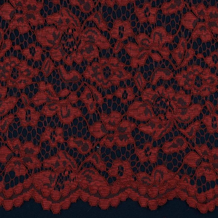 10 meter kant stof - Bordeaux rood - 100% polyester, Hobby en Vrije tijd, Stoffen en Lappen, 120 cm of meer, 200 cm of meer, Rood