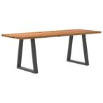 vidaXL Eettafel rechthoekig 220x80x74 cm massief eikenhout, Huis en Inrichting, Tafels | Eettafels, Verzenden, Nieuw