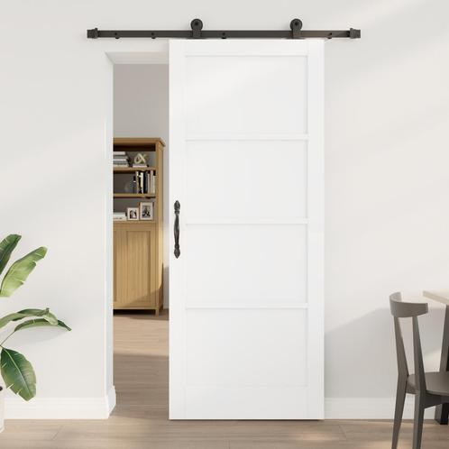 vidaXL Glijdende Deur met Hardware Set ORKDALWit Massief, Doe-het-zelf en Bouw, Deuren en Vliegenramen, Nieuw, Verzenden