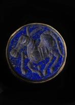 Ottomaanse Rijk Zilver-metaal Ring met Lapis Lazuli Intaglio, Antiquités & Art