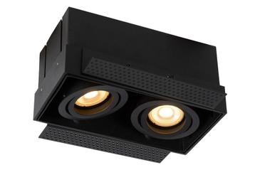 Lucide TRIMLESS - Inbouwspot - 2xGU10 - Zwart -, Verzenden