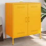 vidaXL Dressoir 68x39x79 cm staal mosterdgeel, Huis en Inrichting, Kasten | Dressoirs, Verzenden, Nieuw