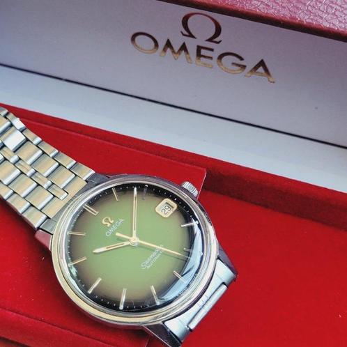Omega - Seamaster Cosmos Green Dial Vintage Automatic, Handtassen en Accessoires, Horloges | Heren