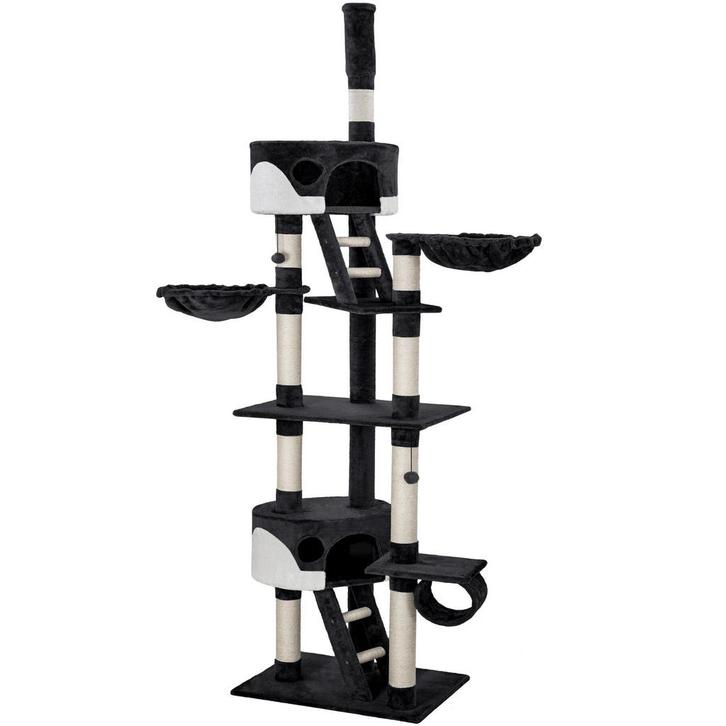 tectake Krabpaal Hansi 260cm - zwart / wit, Dieren en Toebehoren, Katten-accessoires, Verzenden