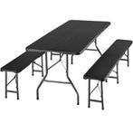 tectake Campingtafelset Vani inklapbaar in wicker-look - zwa, Caravans en Kamperen, Verzenden, Nieuw