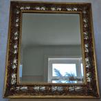 Spiegel- Rechthoekige wandspiegel – houten frame met gouden, Antiek en Kunst