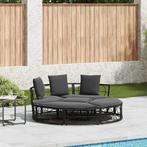 vidaXL Loungebed voor buiten zonder luifel poly rattan zwart, Tuin en Terras, Ligbedden, Verzenden, Nieuw