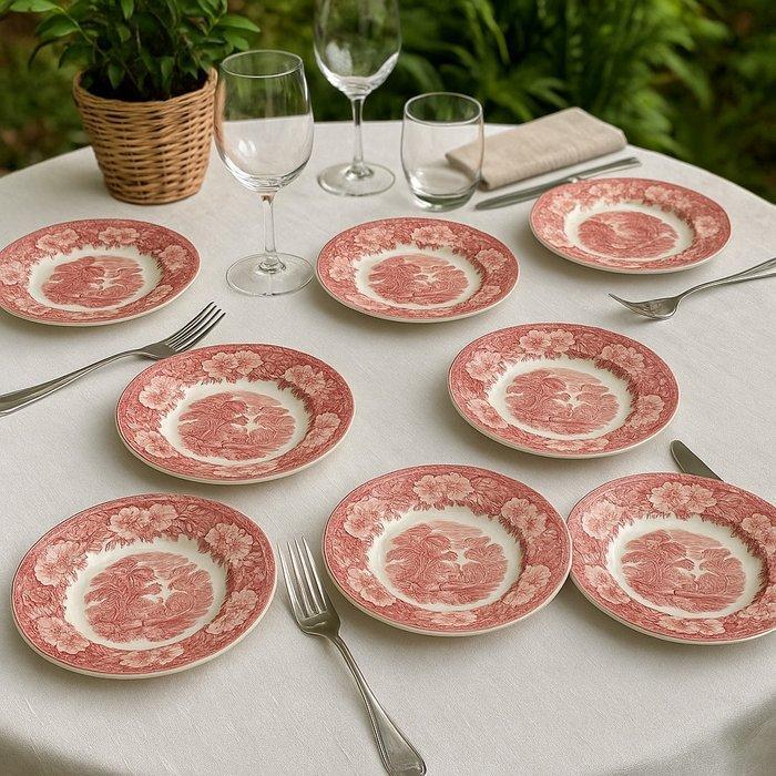 Enoch Wedgwood - Service à dessert (6) - Woodland - Faïence, Antiek en Kunst, Antiek | Meubels | Tafels