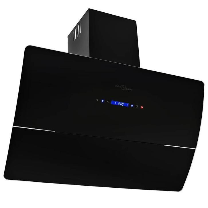 vidaXL Wandafzuigkap 756 m³/u 90 cm roestvrij staal zwart, Elektronische apparatuur, Afzuigkappen, Nieuw, Verzenden
