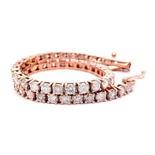 Armband - 14 karaat Roségoud - 5.46ct. tw. Roze Diamant, Handtassen en Accessoires, Armbanden