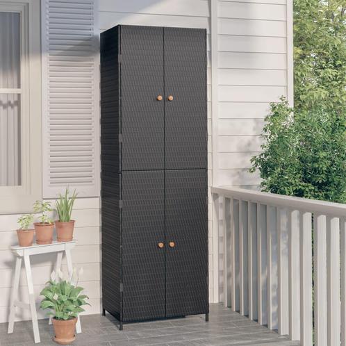 vidaXL Tuinkast 59x40x180 cm poly rattan zwart, Huis en Inrichting, Kasten | Overige, Nieuw, Verzenden