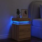 vidaXL Nachtkastje met LED 35x39x55 cm bewerkt hout, Huis en Inrichting, Slaapkamer | Nachtkastjes, Verzenden, Nieuw