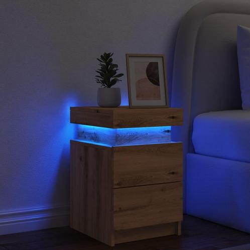 vidaXL Nachtkastje met LED 35x39x55 cm bewerkt hout, Huis en Inrichting, Slaapkamer | Nachtkastjes, Nieuw, Verzenden