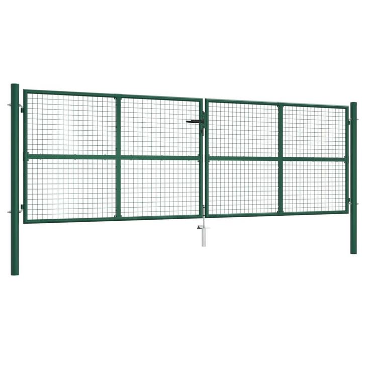 vidaXL Gaaspoort 390x125 cm staal groen, Tuin en Terras, Tuinpoorten, Nieuw, Verzenden