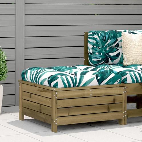 vidaXL Tuinvoetenbank met kussen geïmpregneerd grenenhout, Tuin en Terras, Tuinsets en Loungesets, Nieuw, Verzenden
