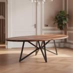 Tafel Ovaal Eikenhout  Flower 200x100, Huis en Inrichting, Nieuw