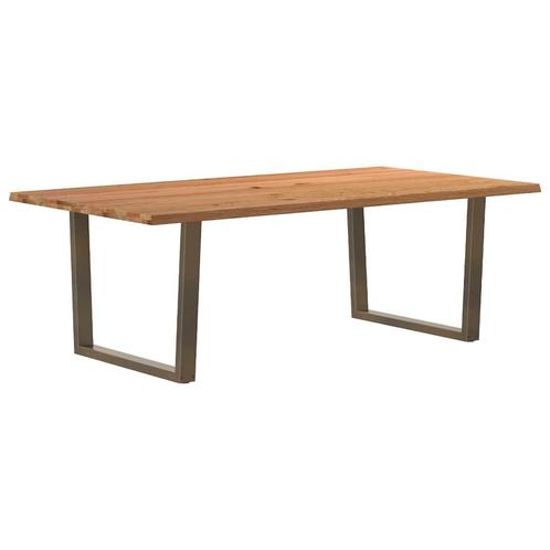 vidaXL Eettafel met boomrand 220x120x74 cm massief hout, Huis en Inrichting, Tafels | Eettafels, Nieuw, Verzenden