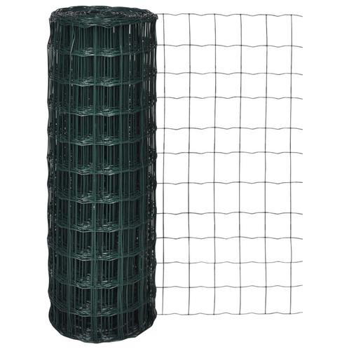 vidaXL Euro hek 10x1,0 m staal groen, Tuin en Terras, Tuinhekken en Hekwerk, Nieuw, Verzenden
