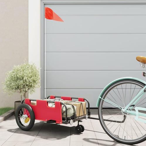vidaXL Fietstrailer oxford stof en ijzer rood, Fietsen en Brommers, Fietsaccessoires | Aanhangwagens en Karren, Nieuw, Verzenden