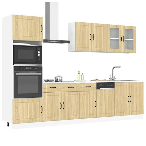 vidaXL 7-delige Keukenkastenset Lucca bewerkt hout sonoma, Huis en Inrichting, Kasten | Overige, Nieuw, Verzenden