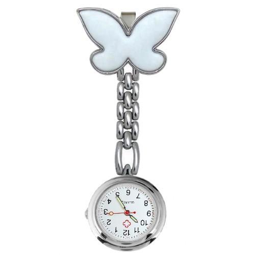 Fako - Verpleegstershorloge - Vlinder - Wit, Handtassen en Accessoires, Horloges | Dames, Verzenden